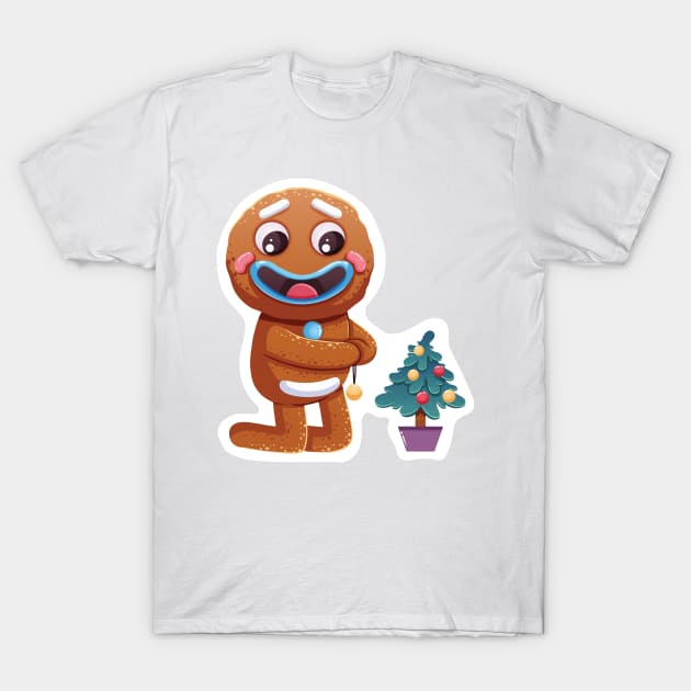 Christmas Sticker, Ginger Man Sticker T-Shirt by Music Lover